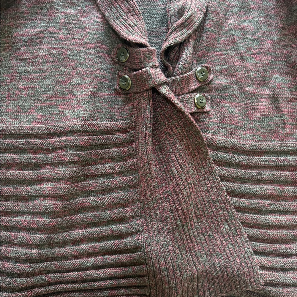 Purple Cardigan Sweater with Ribbed Texture - Picture 3 of 7